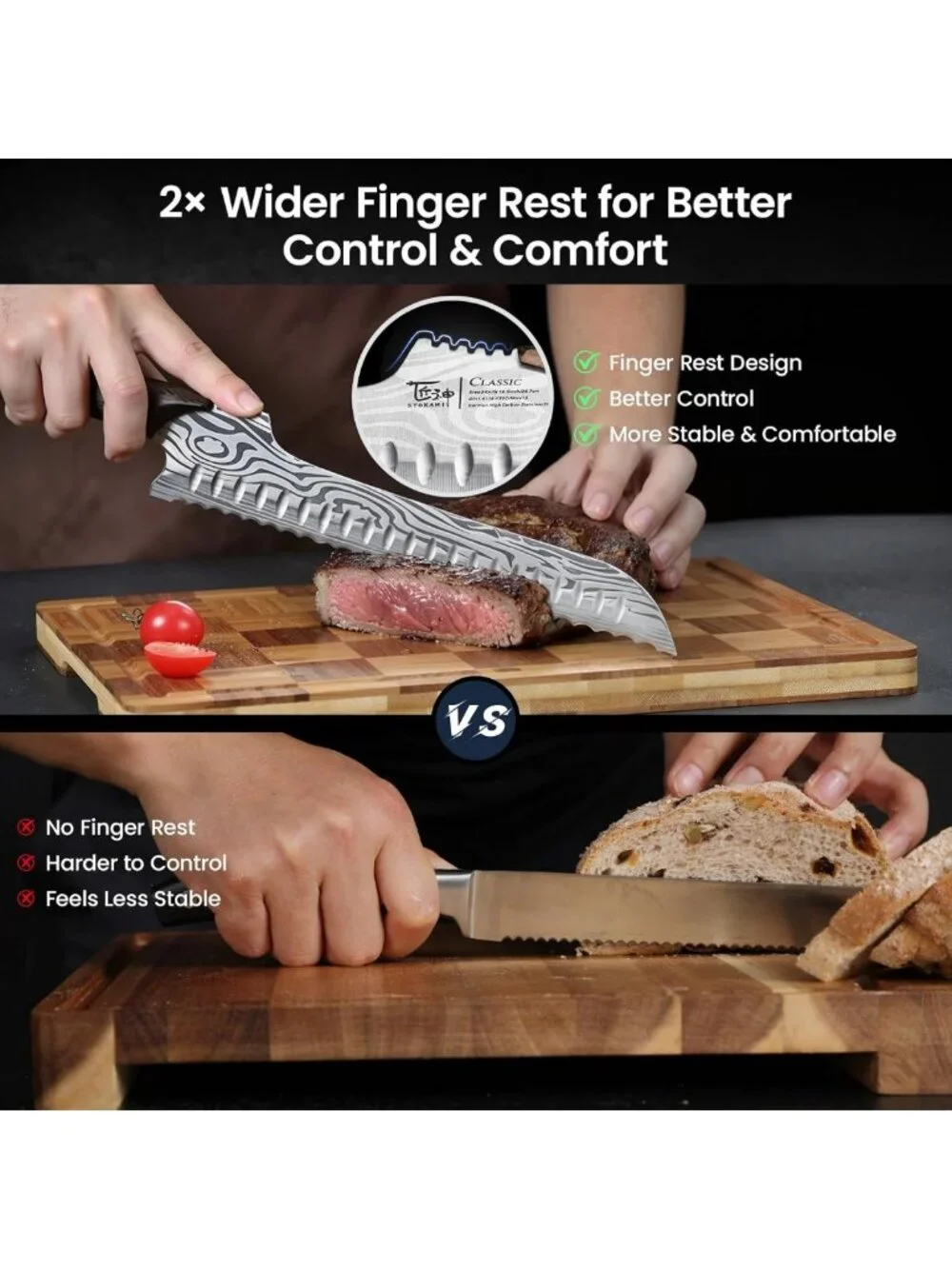 10.5 Inch Upgraded Offset Bread Knife for Homemade Bread & Baking Essentials